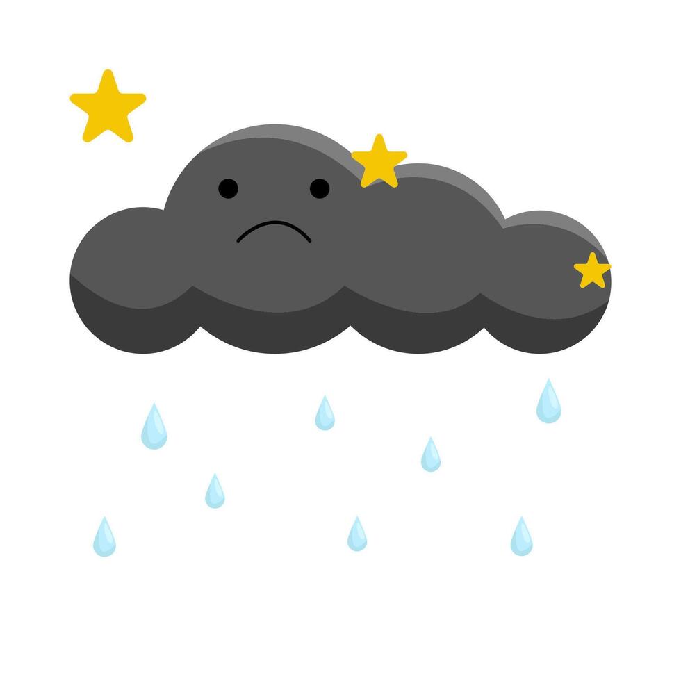 noche nube lluvia ilustración vector