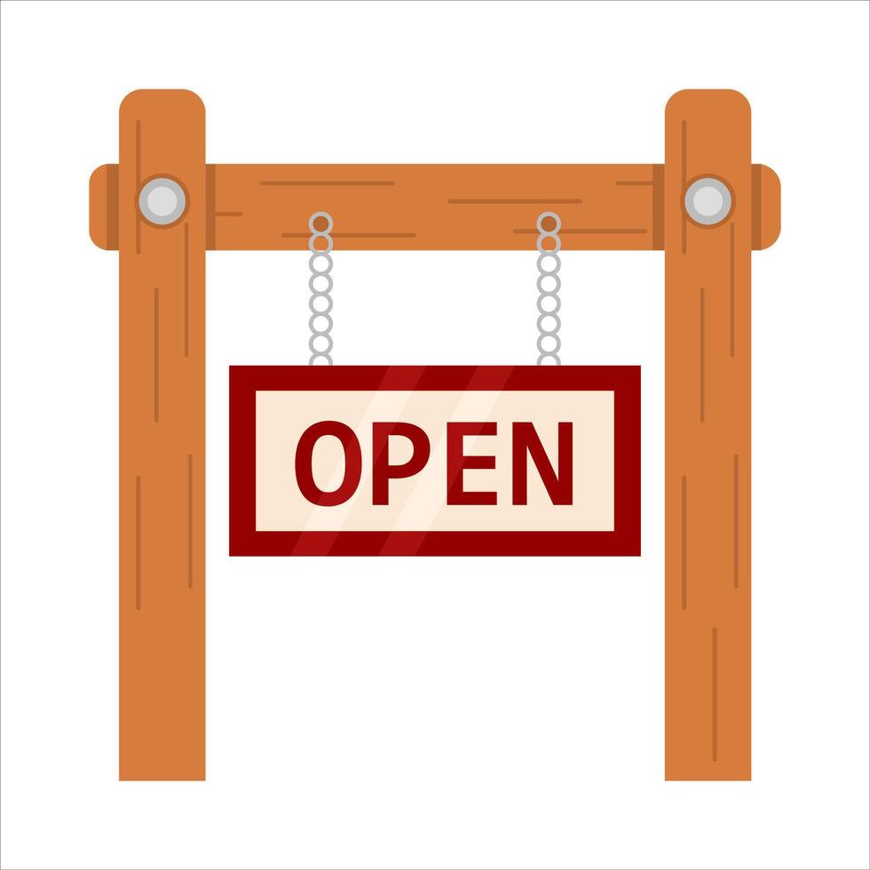 open board hanging illustration vector