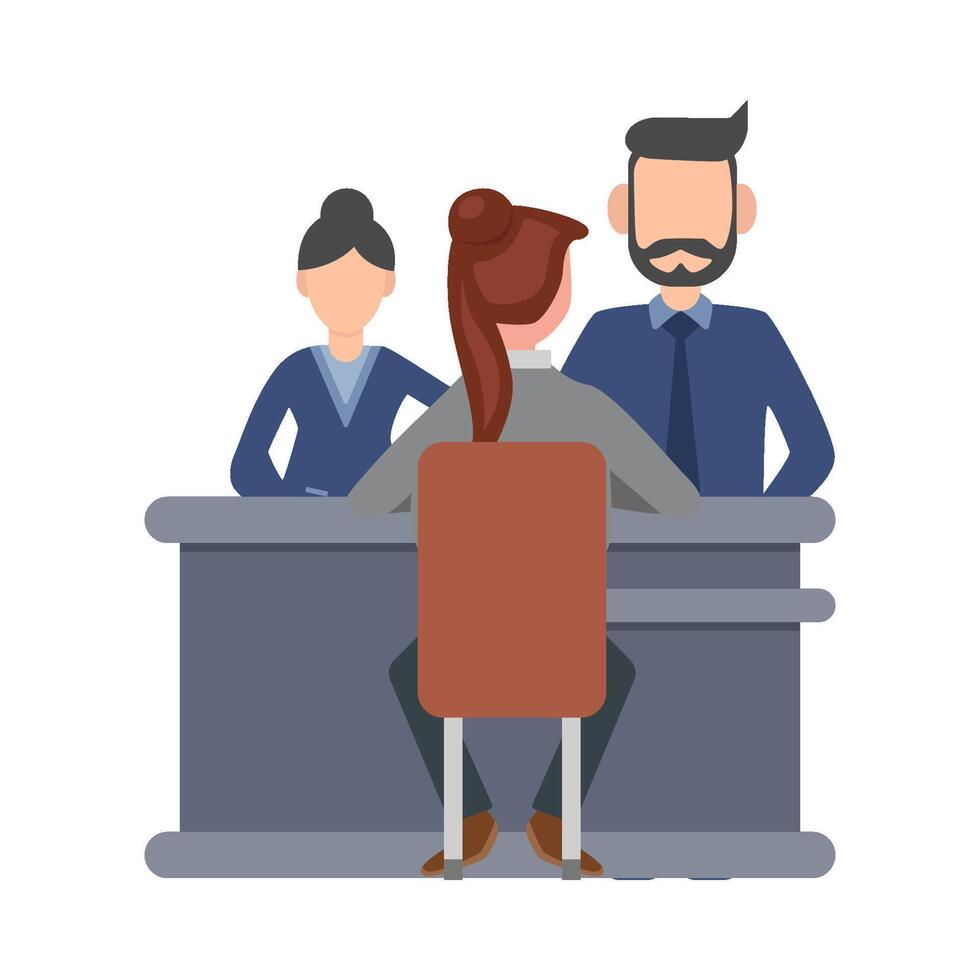 front desk women with man serve customers vector