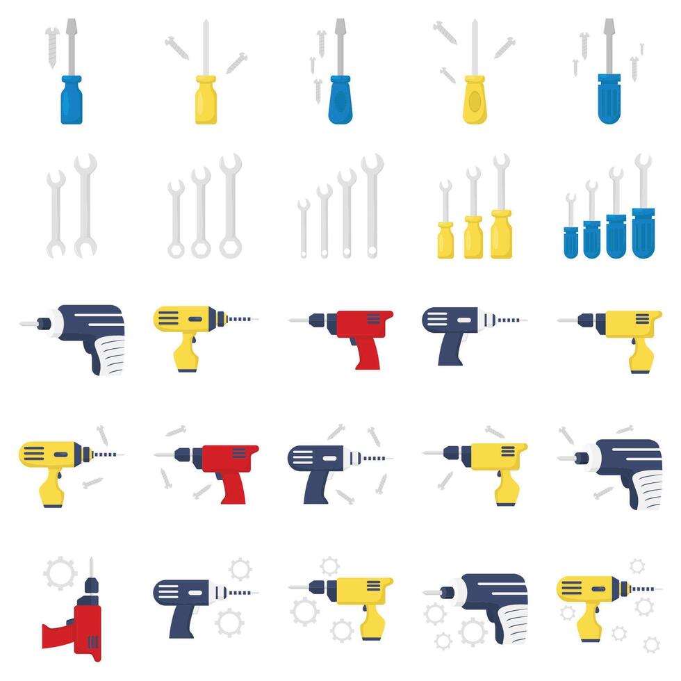 construction tools pack illustration vector