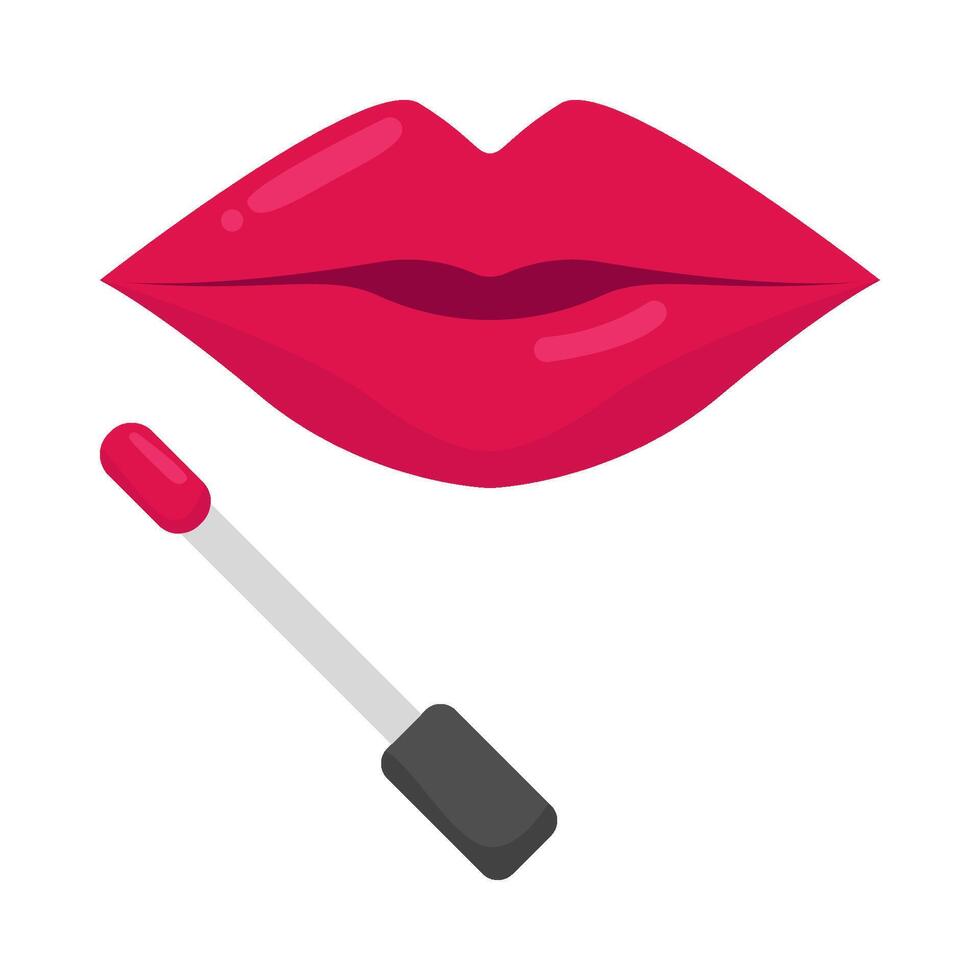 lips pink with lip gloss illustration vector