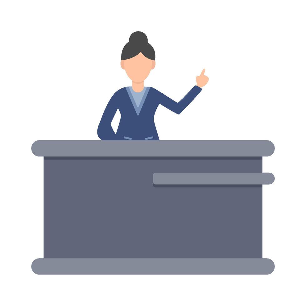 front desk  in table work illustration vector