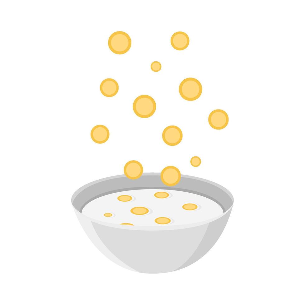 cereal in bowl illustration vector