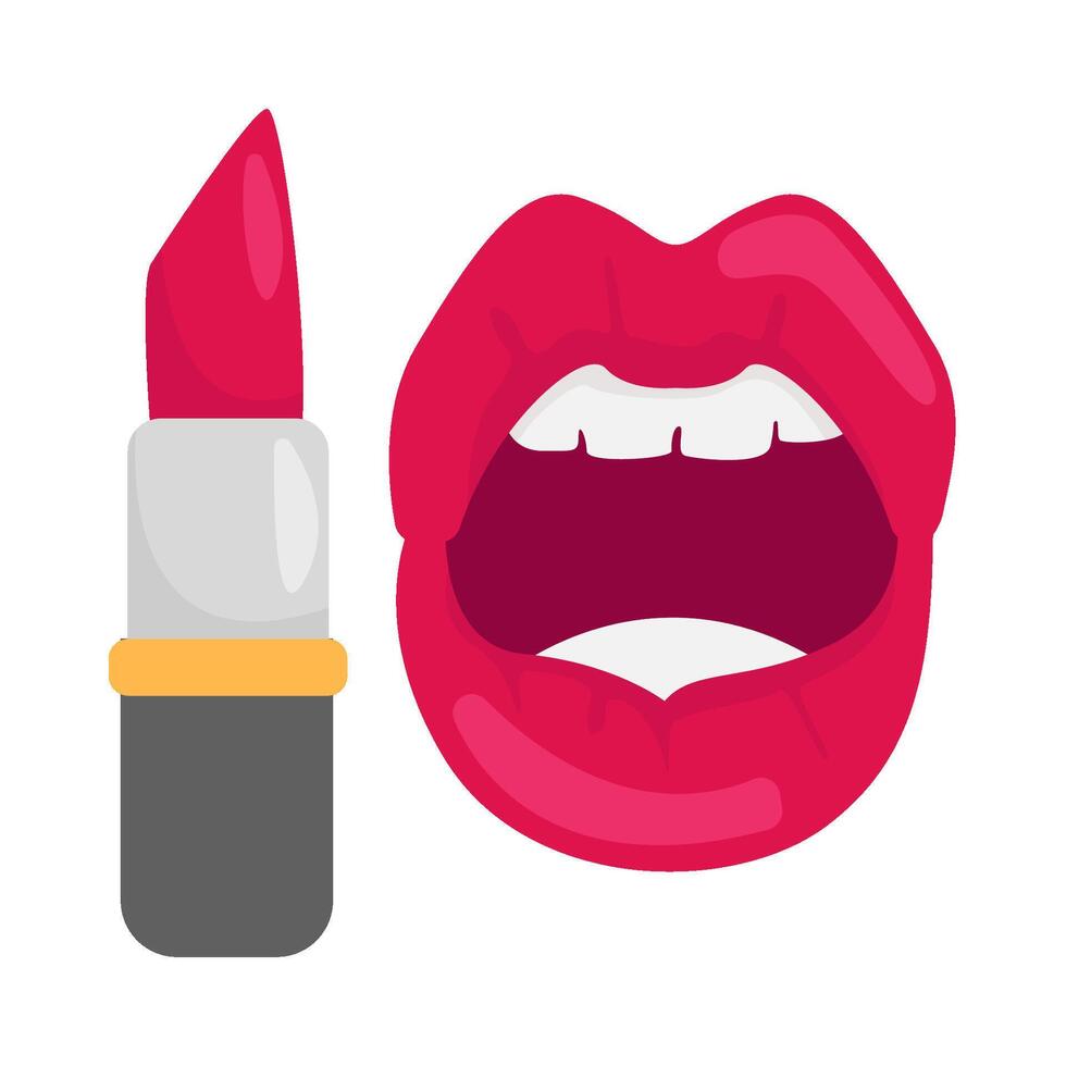 labios mujer con lápiz labial ilustración vector