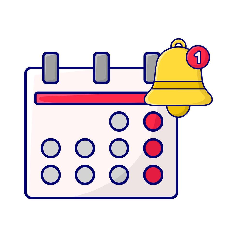 calendar with bell notification illustration vector