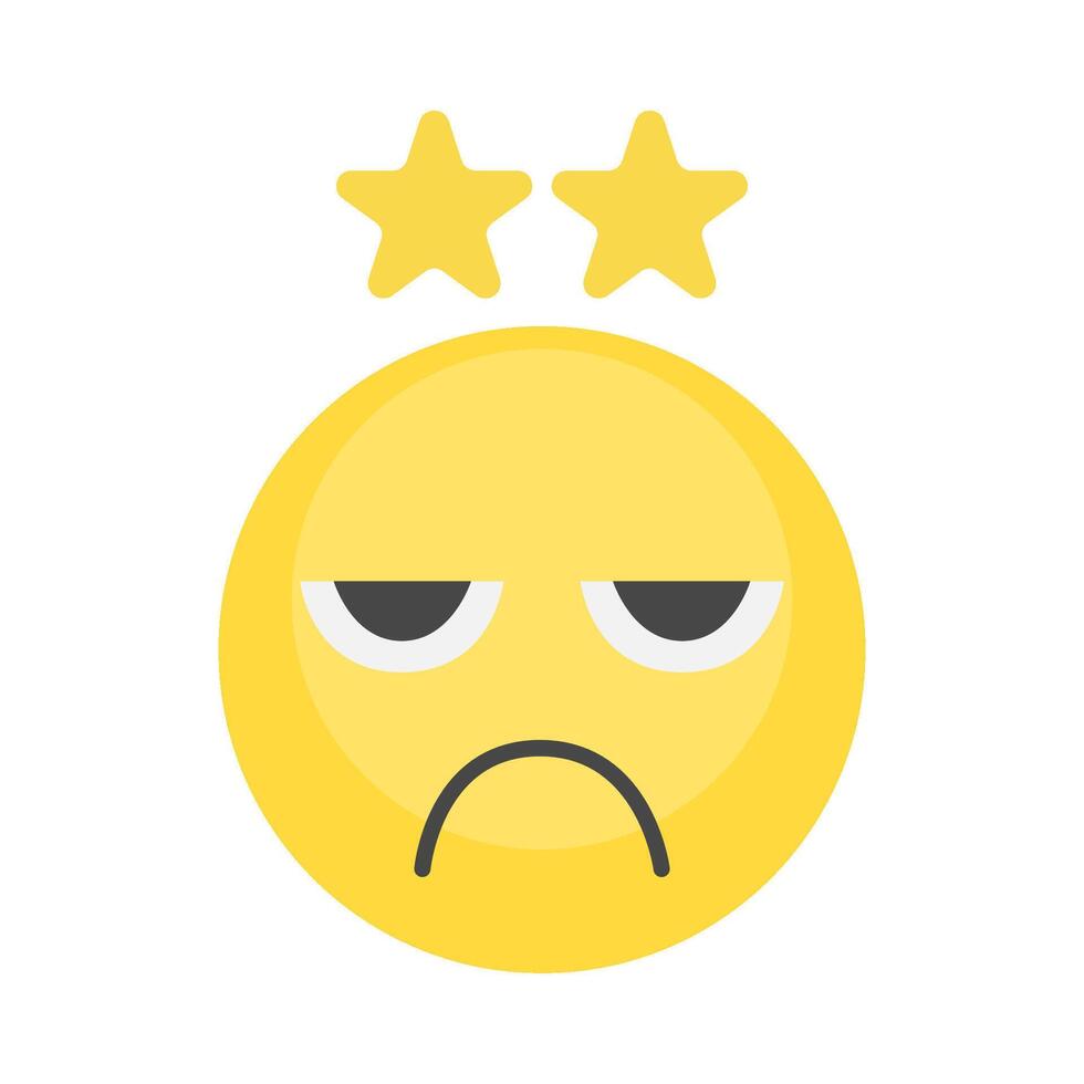 review star with emoji illustration vector