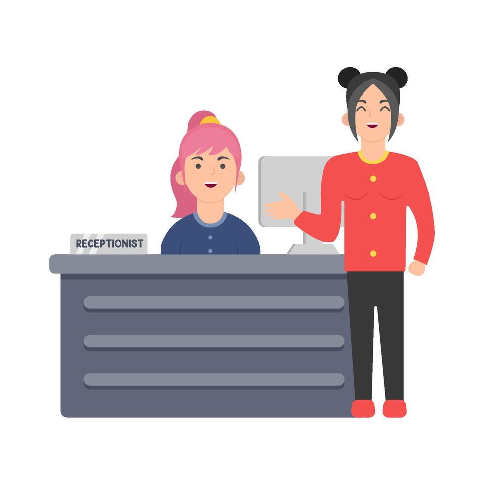 front desk illustration vector