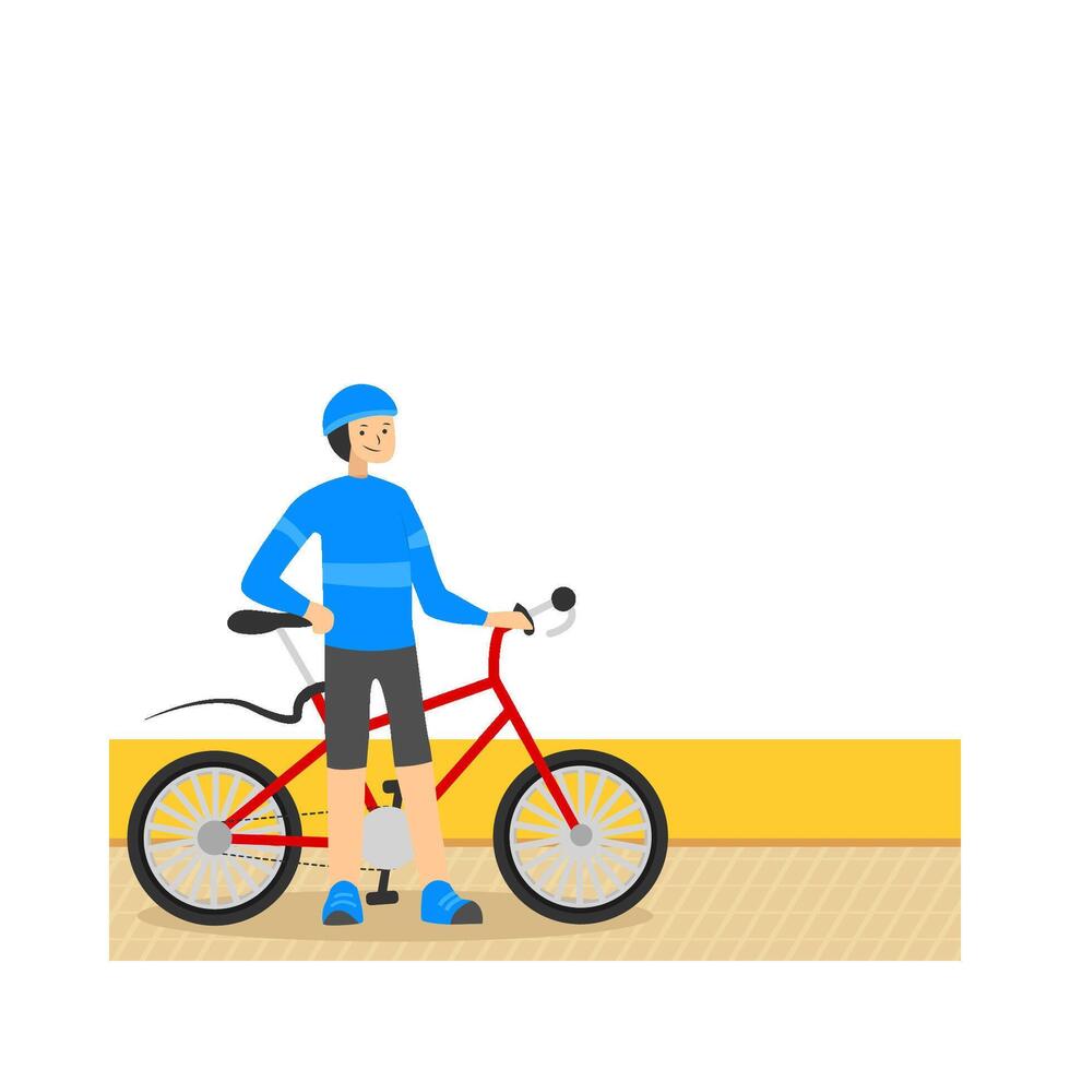 person with bicycle illustration vector