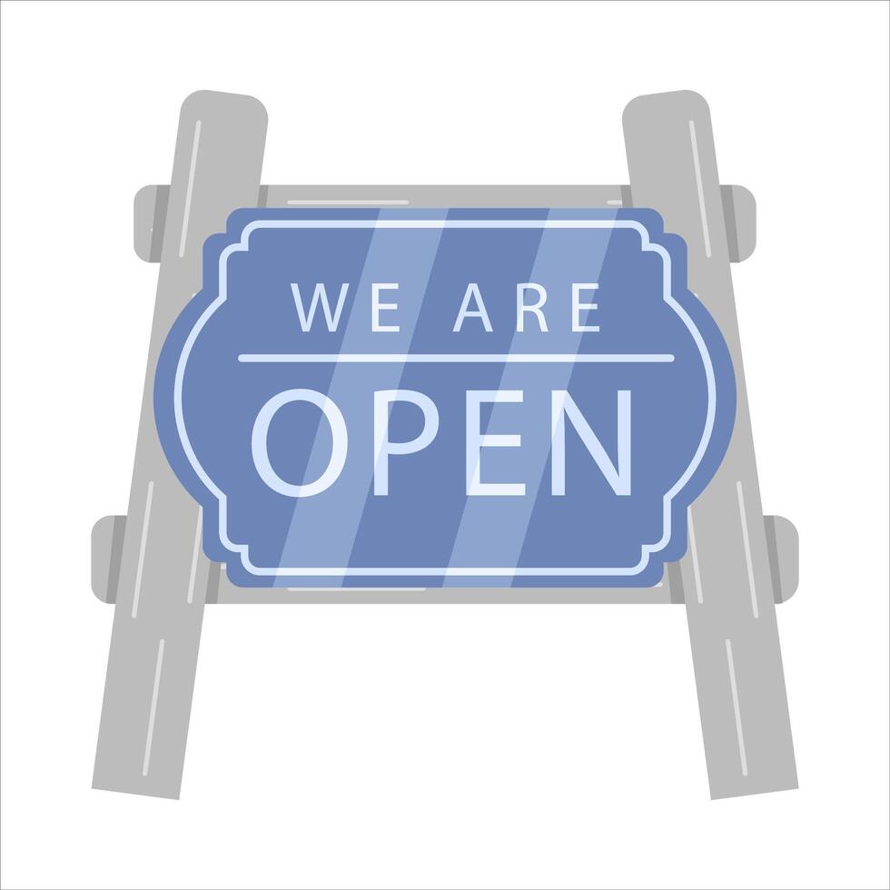 open in sign board illustration vector