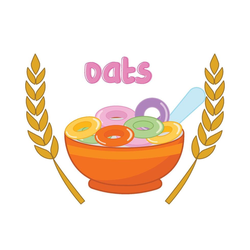 Illustration of cereal bowl vector