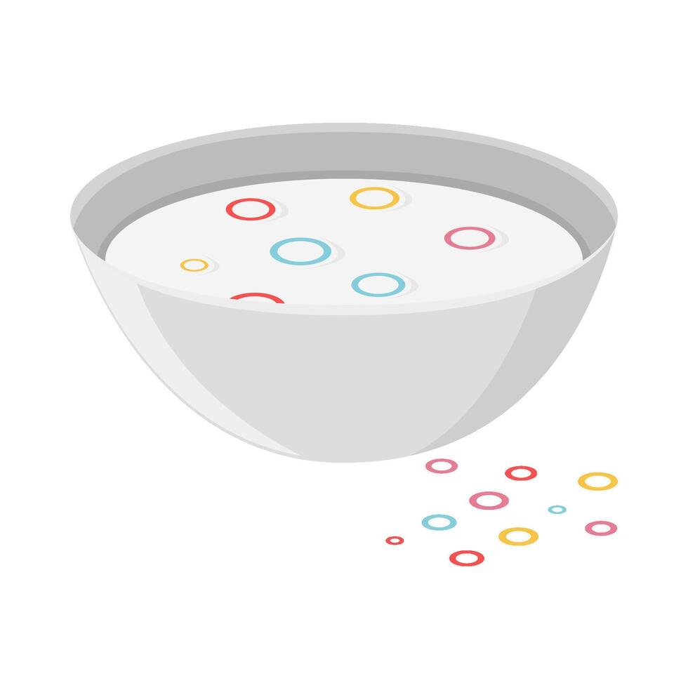 cereal in bowl illustration vector