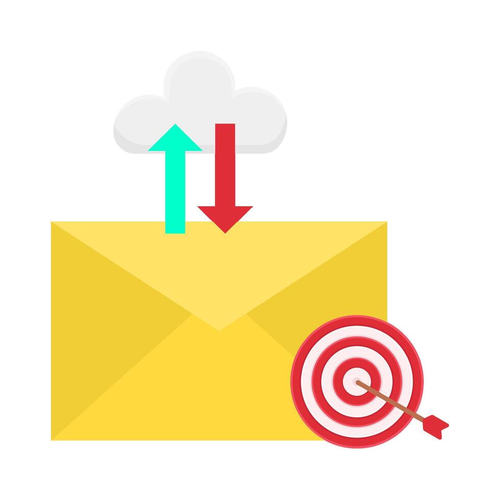email, arrow board with cloud data illustration vector