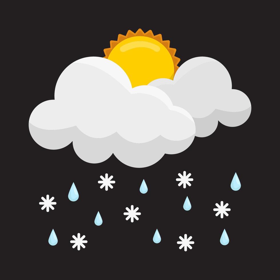 rain with sun illustration vector