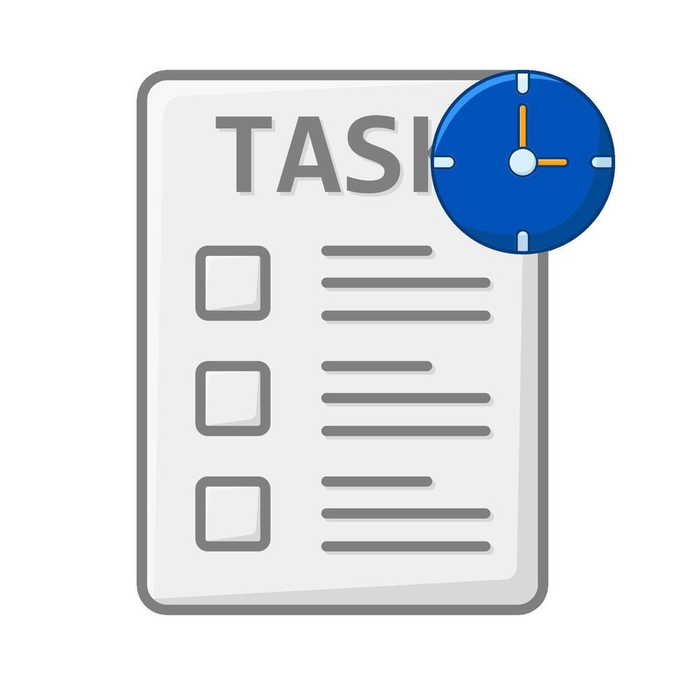 task paper with time illustration vector