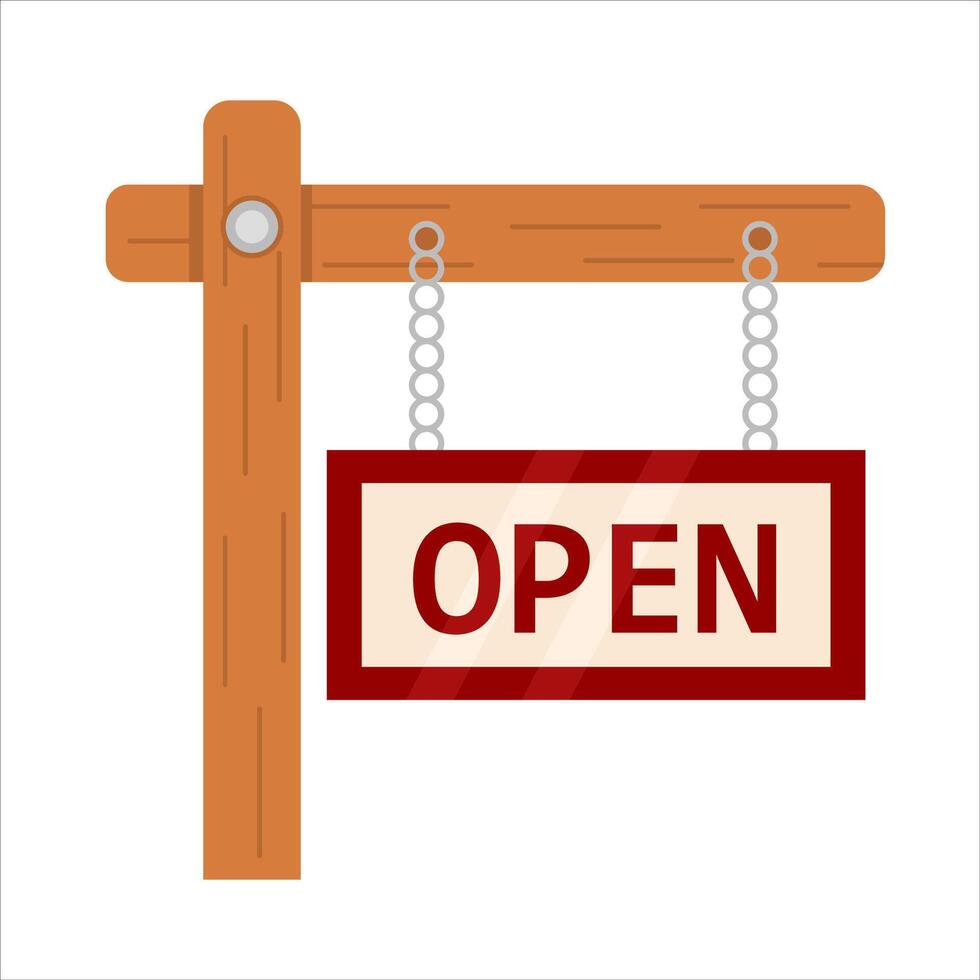 open board hanging illustration vector