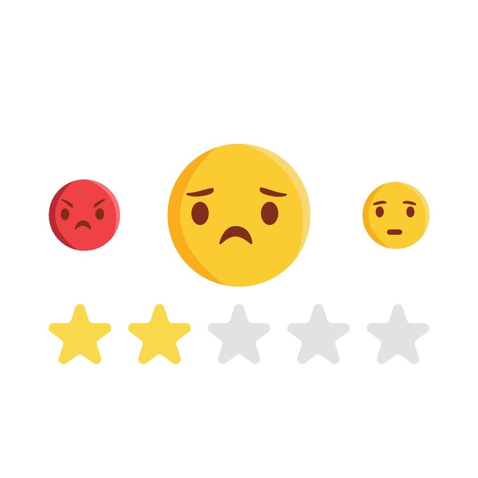 review star with emoji illustration vector
