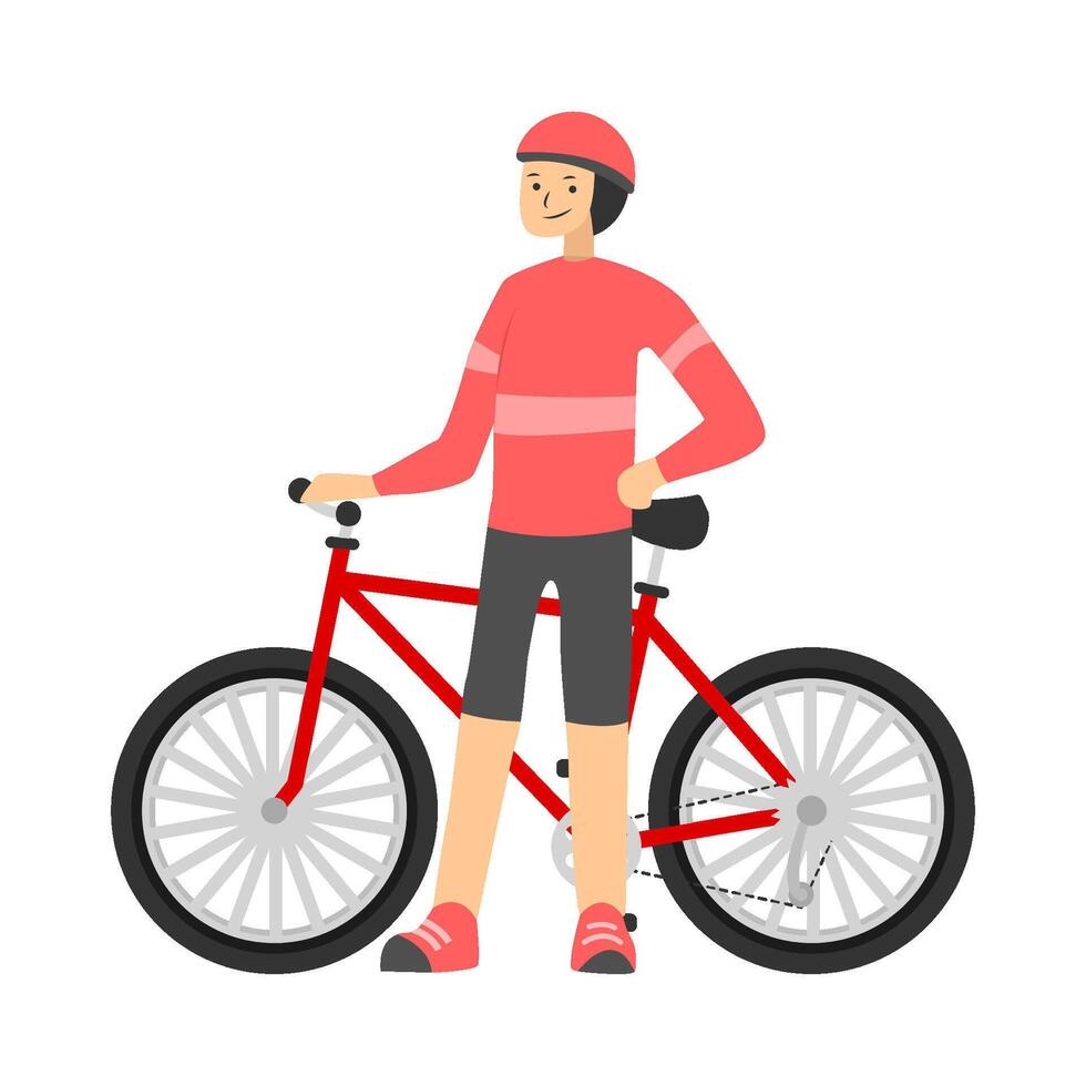 person with bicycle illustration vector