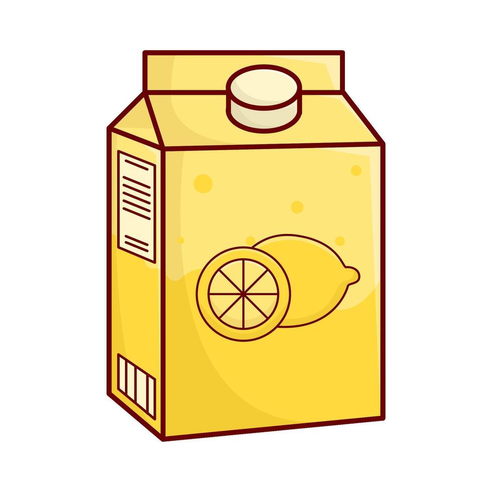 caja limón jugo ilustración vector