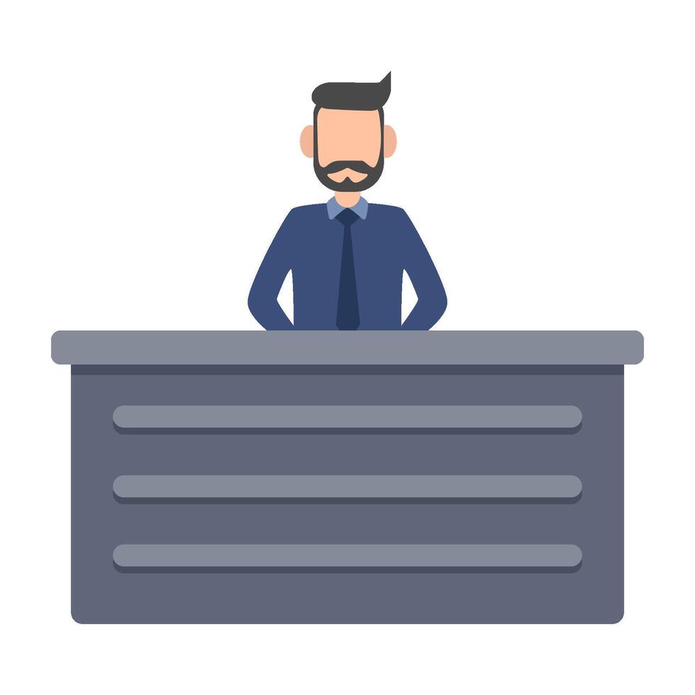 front desk  in table work illustration vector