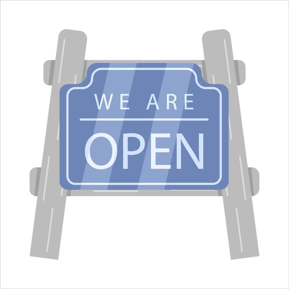 open in sign board illustration vector