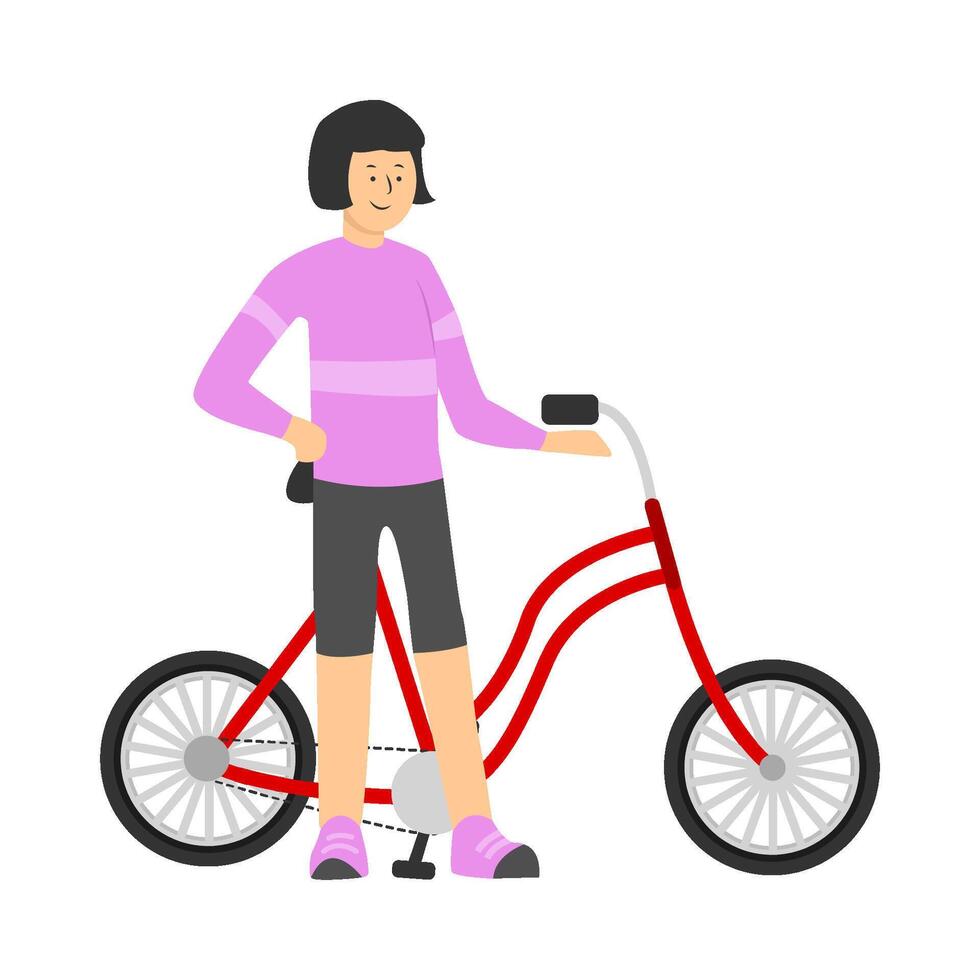 person with bicycle illustration vector