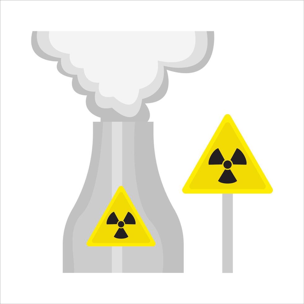 radiation board with radiation in chimney illustration vector