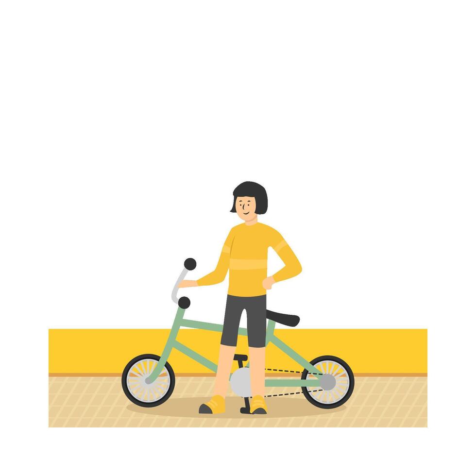 person with bicycle illustration vector