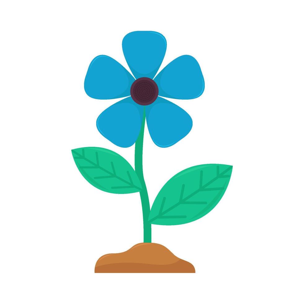 flor planta en suelo ilustración vector