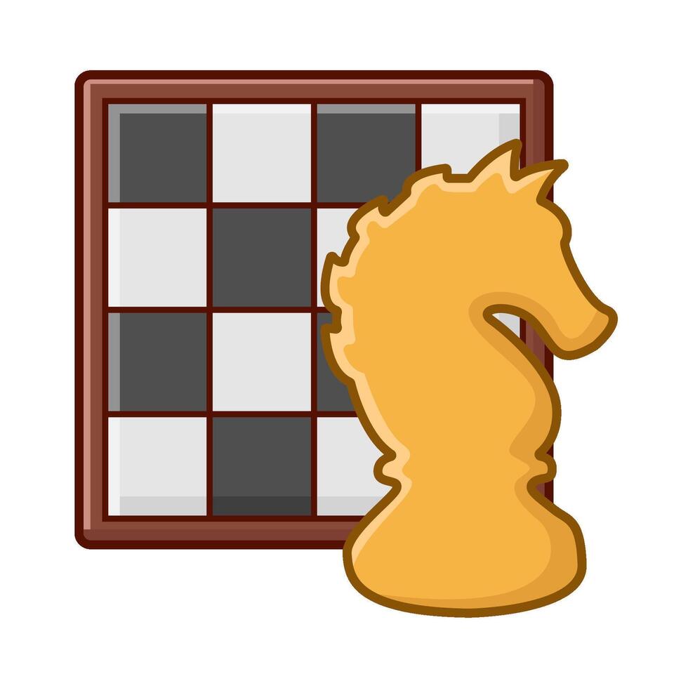 board chess with knight chess illustration vector