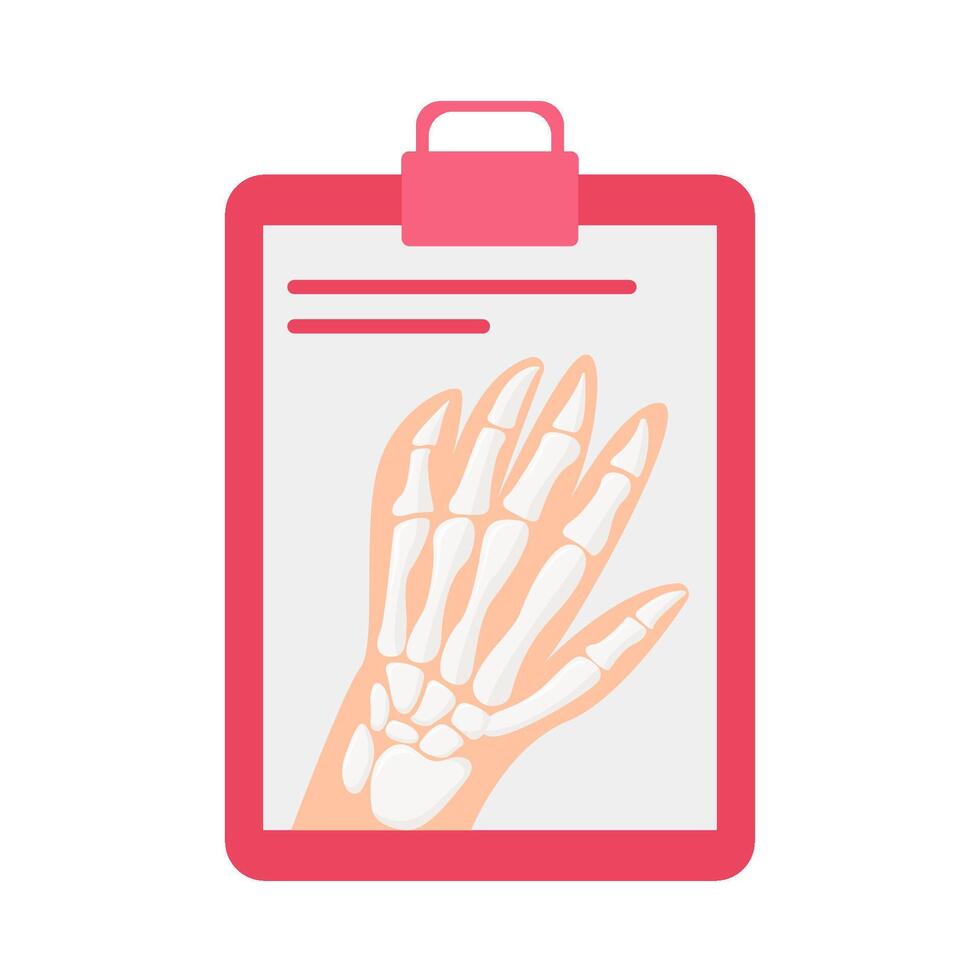 hand bone in clipboard illustration vector
