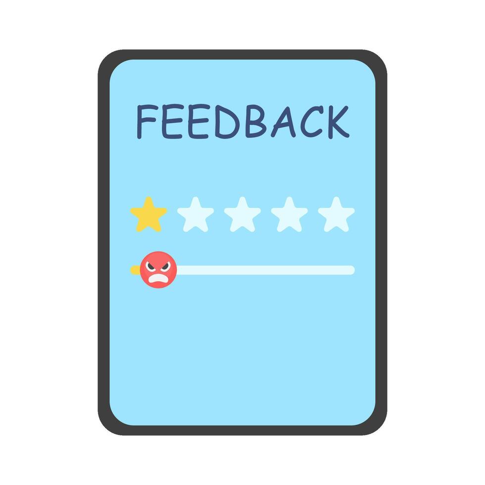 review star with emoji in tab illustration vector