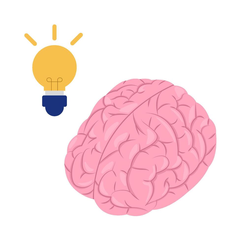 brainstorming  with lamp idea illustration vector