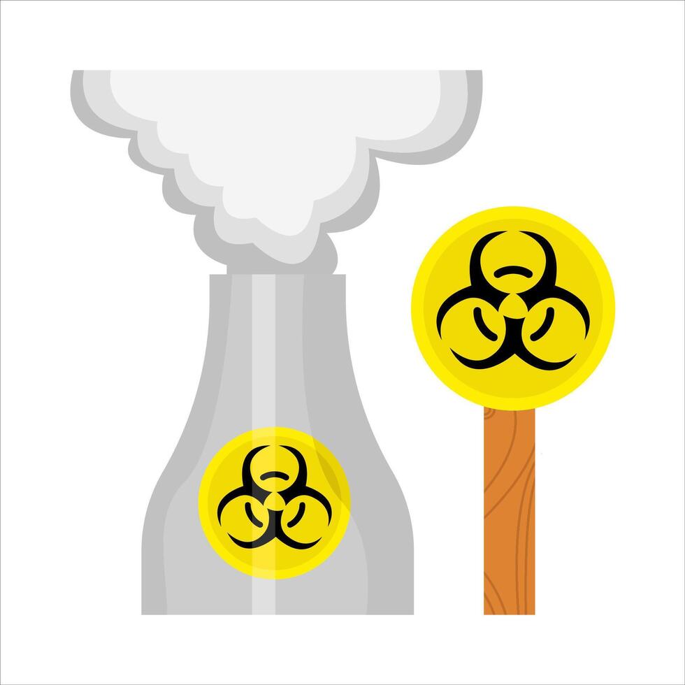 radiation board with radiation in chimney illustration vector