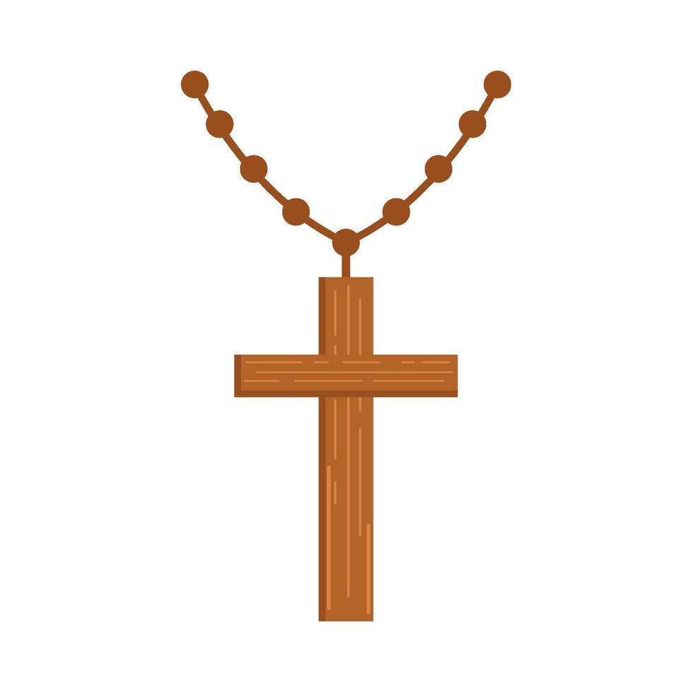 christian cross necklace illustration vector
