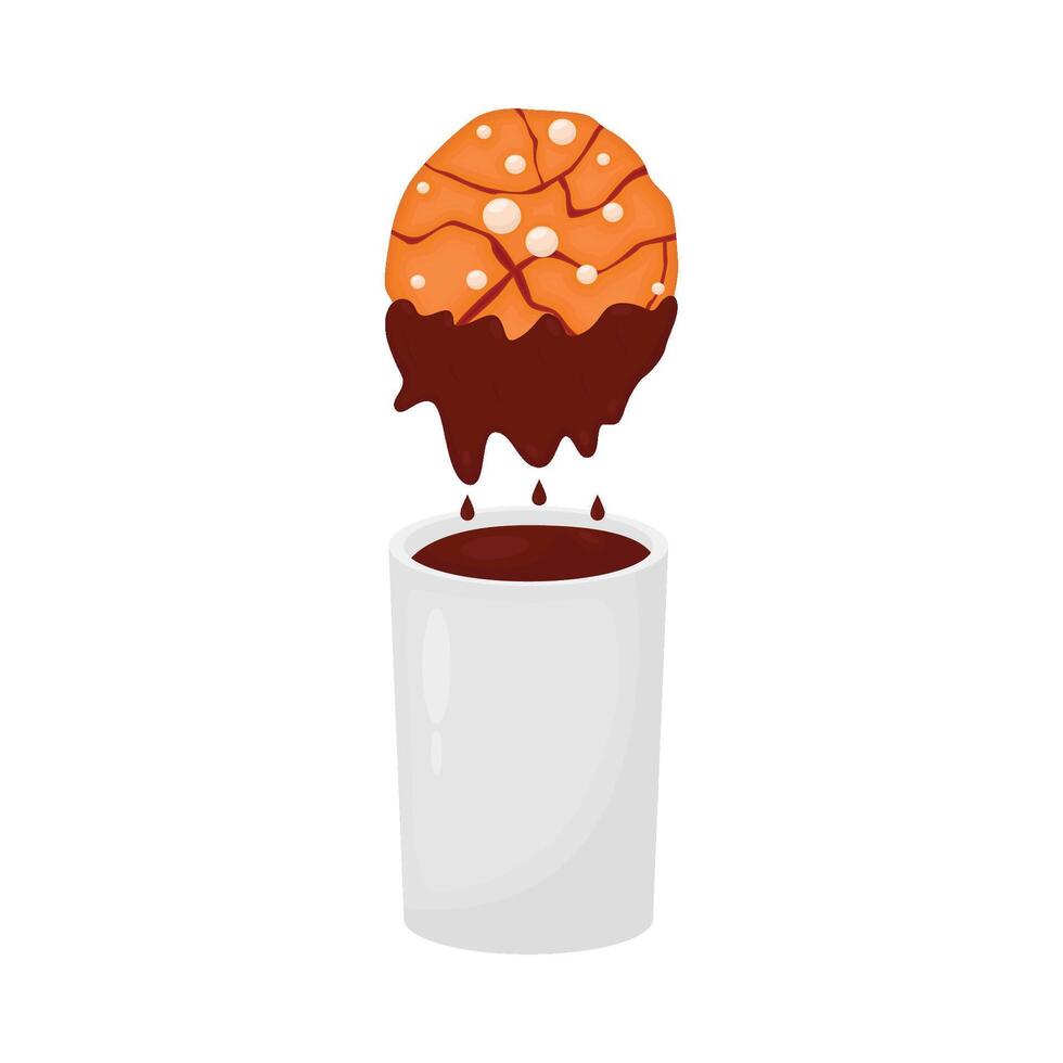 Illustration of hot chocolate and cookies vector