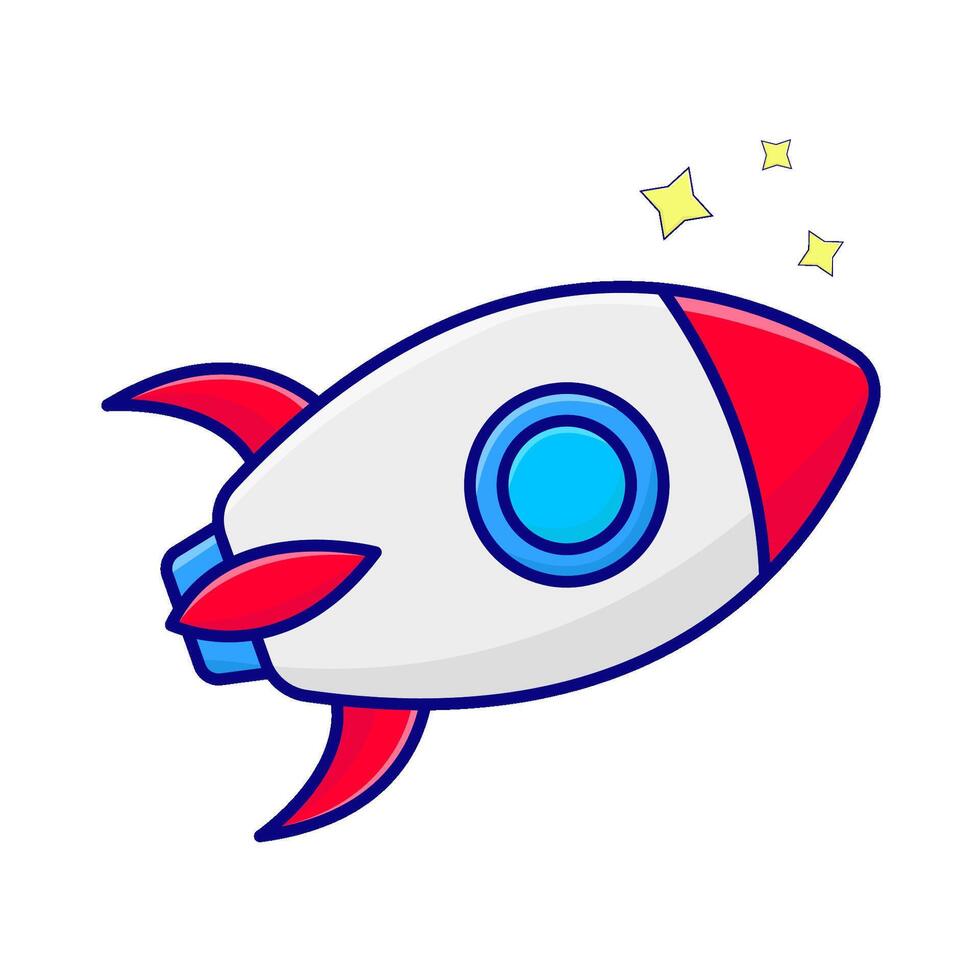 rocket fly illustration vector