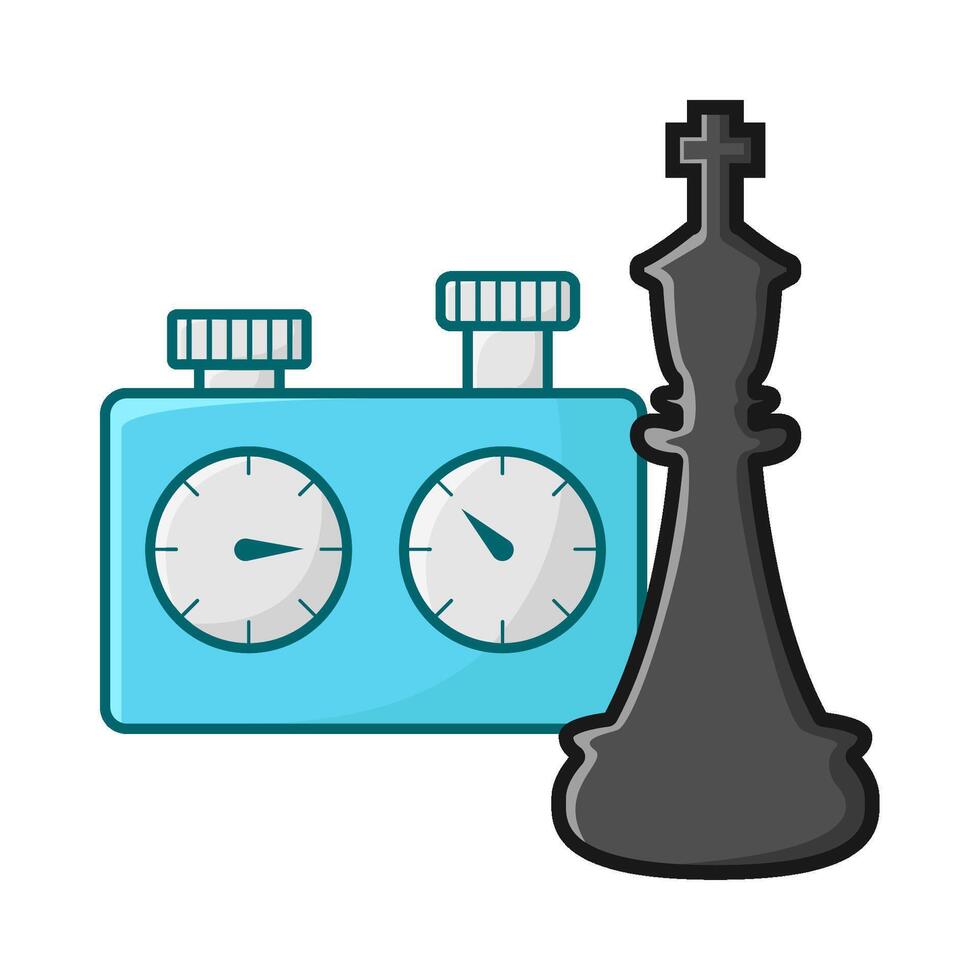 time with king chess illustration vector