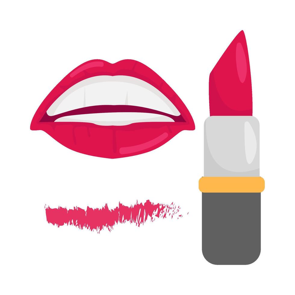 lips, lipstick with tester lipstick illustration vector