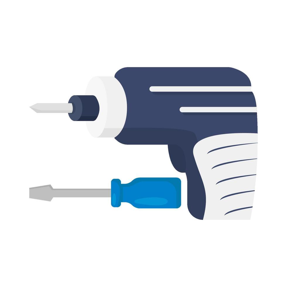 drill with screwdriver illustration vector