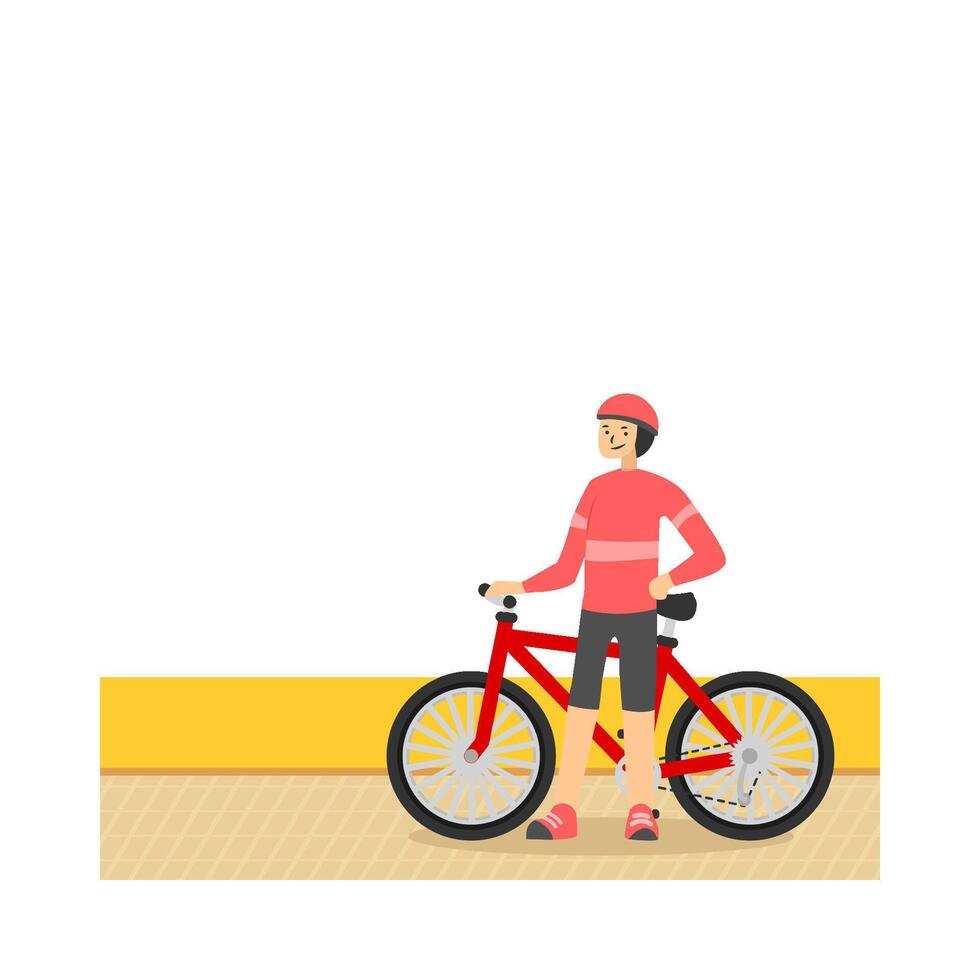 person with bicycle illustration vector