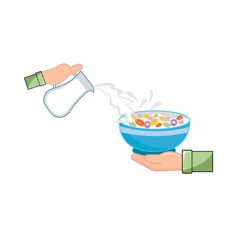 ilustración de cereal cuenco vector