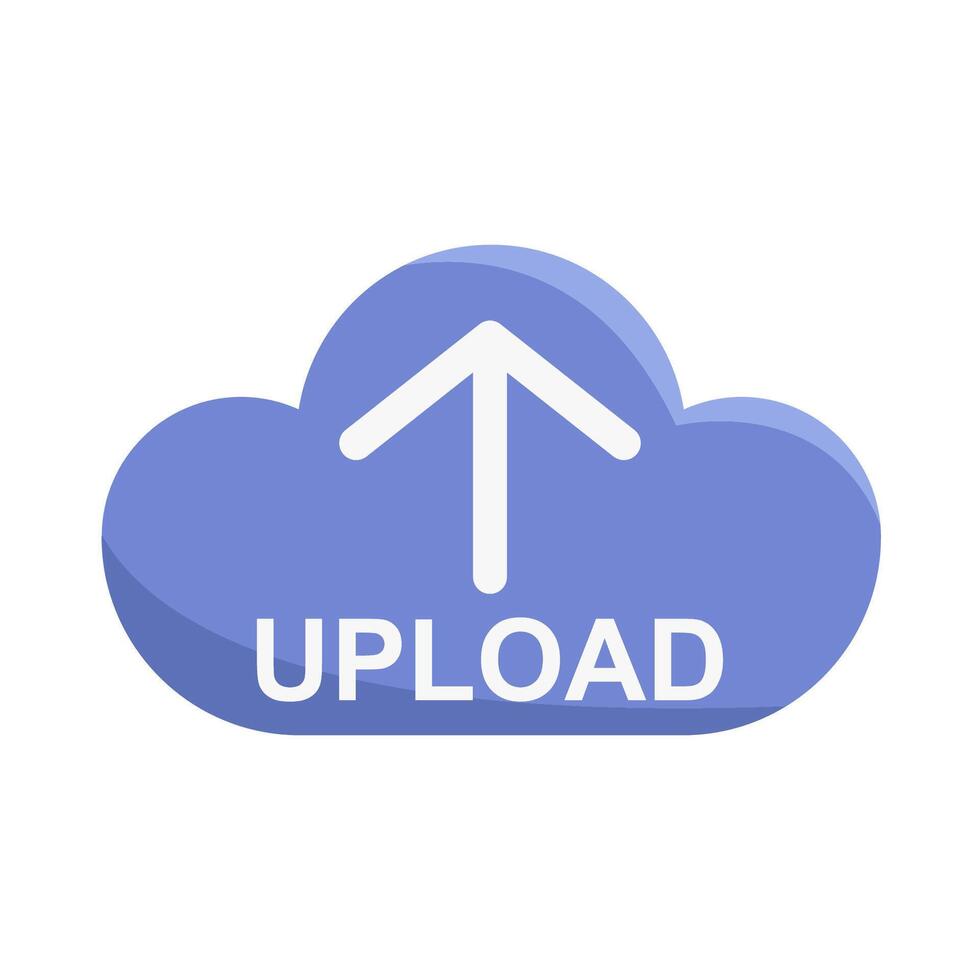 data up arrow upload in cloud illustration vector
