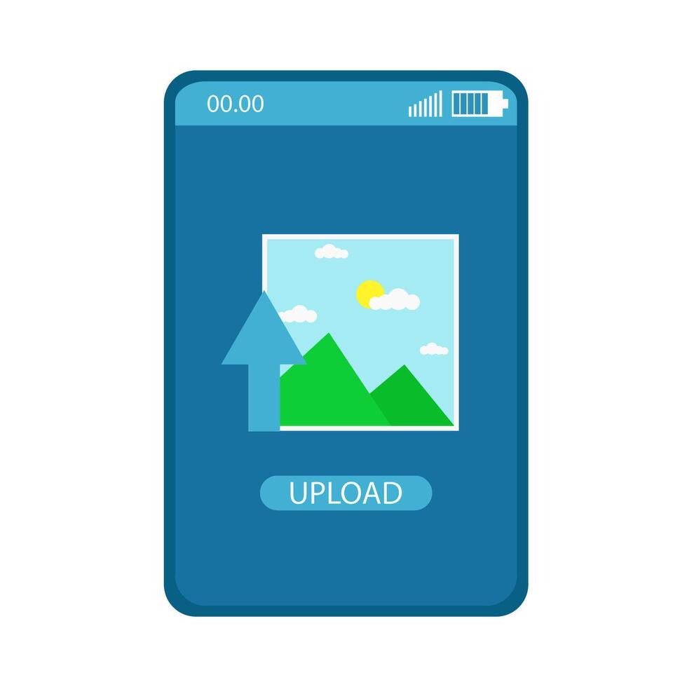 upload picturein mobile phone illustration vector
