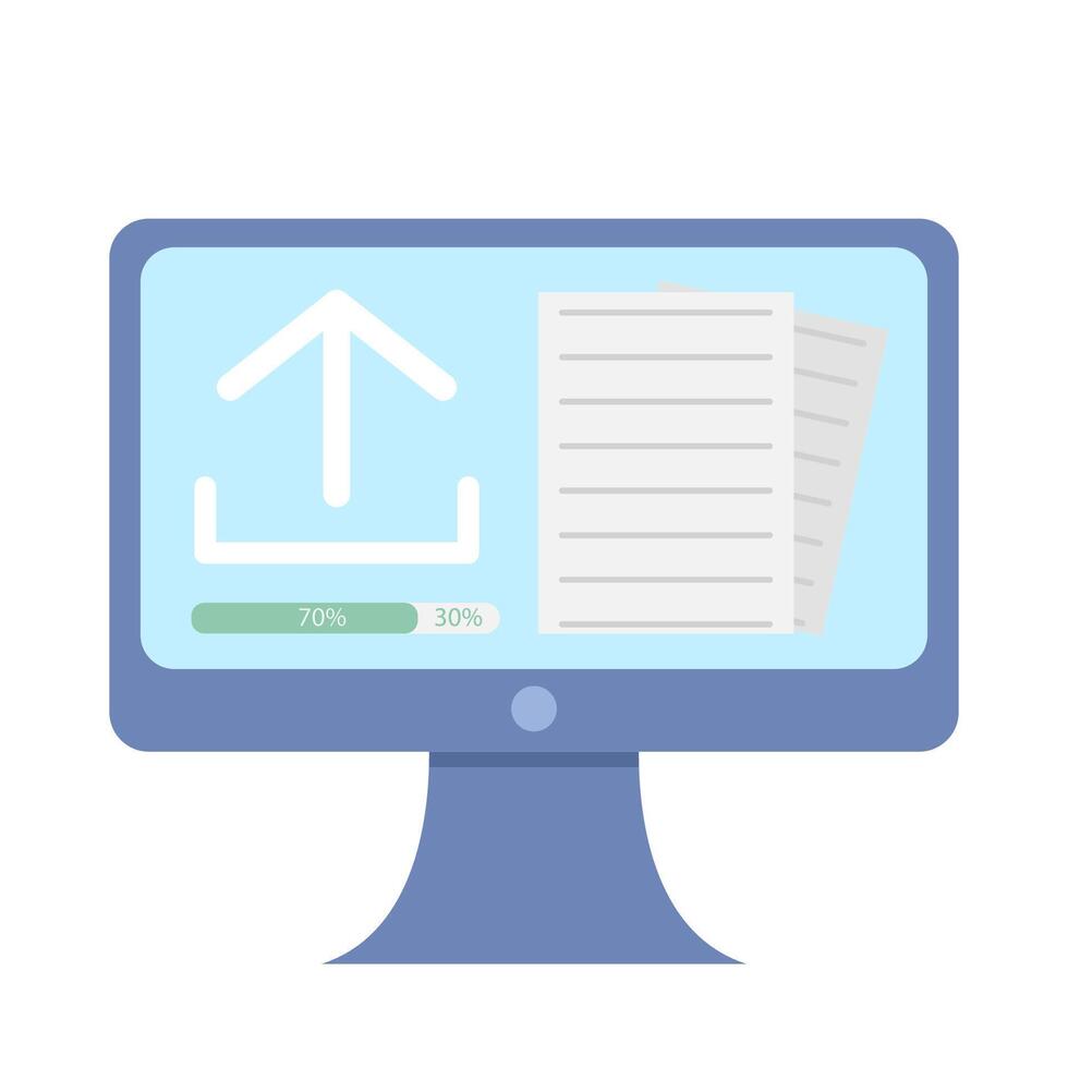 upload file in computer illustration vector
