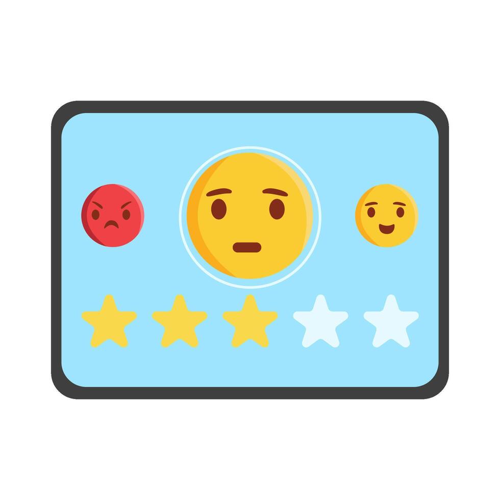 review star with emoji in tab illustration vector