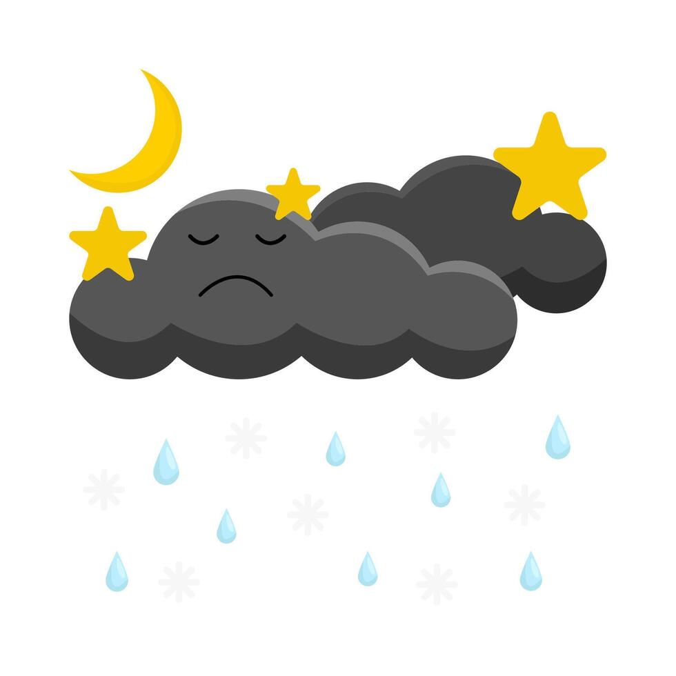 night cloud rain illustration vector