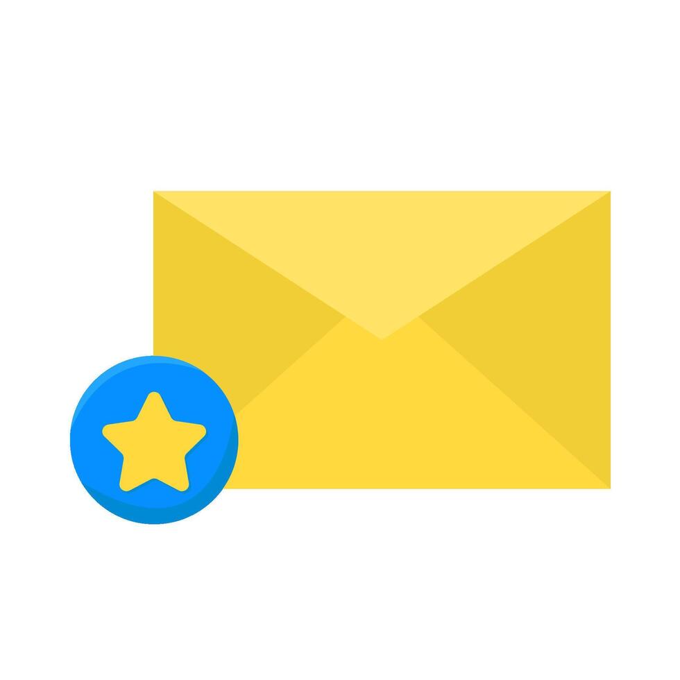 email with star illustration vector