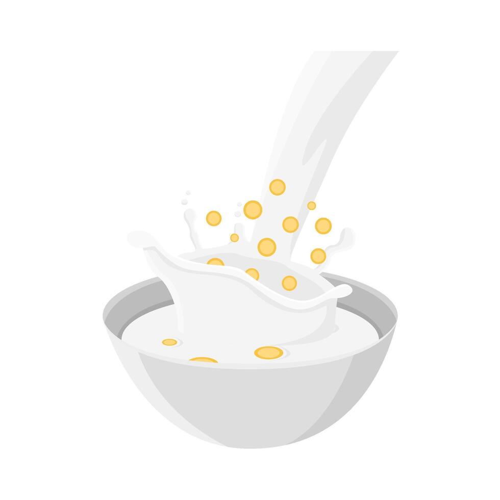 cereal in bowl illustration vector