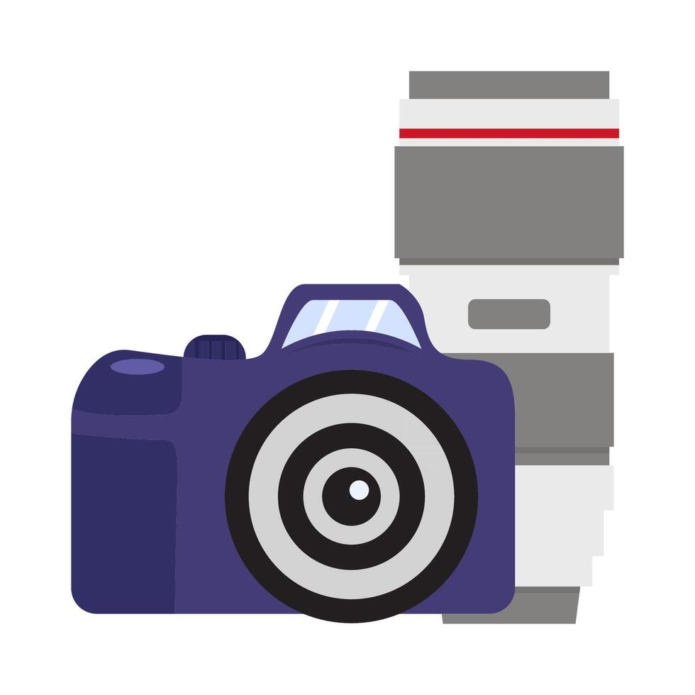 camera photo with lens camera  photo illustration vector