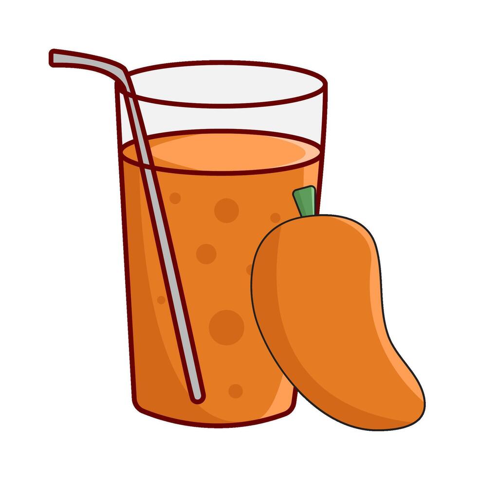 vaso mango jugo con mango Fruta ilustración vector
